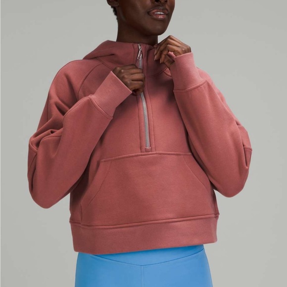 LULULEMON SCUBA OVERSIZED 1/2 ZIP HOODIE IN SPICED CHAI SZ M/L NWT
